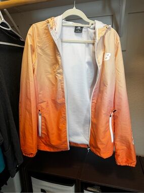 New Balance Women's Orange Gradient Hooded Windbreaker Jacket